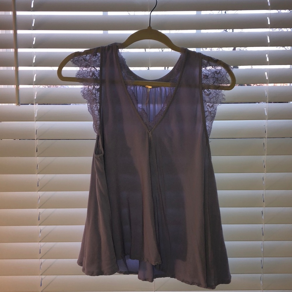Free People Lace Trim Tank Top